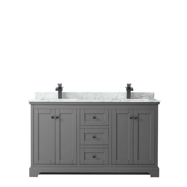 Wyndham Collection Avery 60 Free Standing Single Bathroom Vanity With Stone Top With Mirror